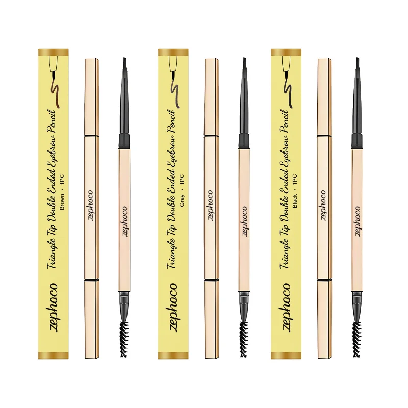 Crayon à sourcils Double tête, longue durée, étanche, 5 couleurs, stylo à sourcils, Non taché, teinte avec brosse, cosmétiques
