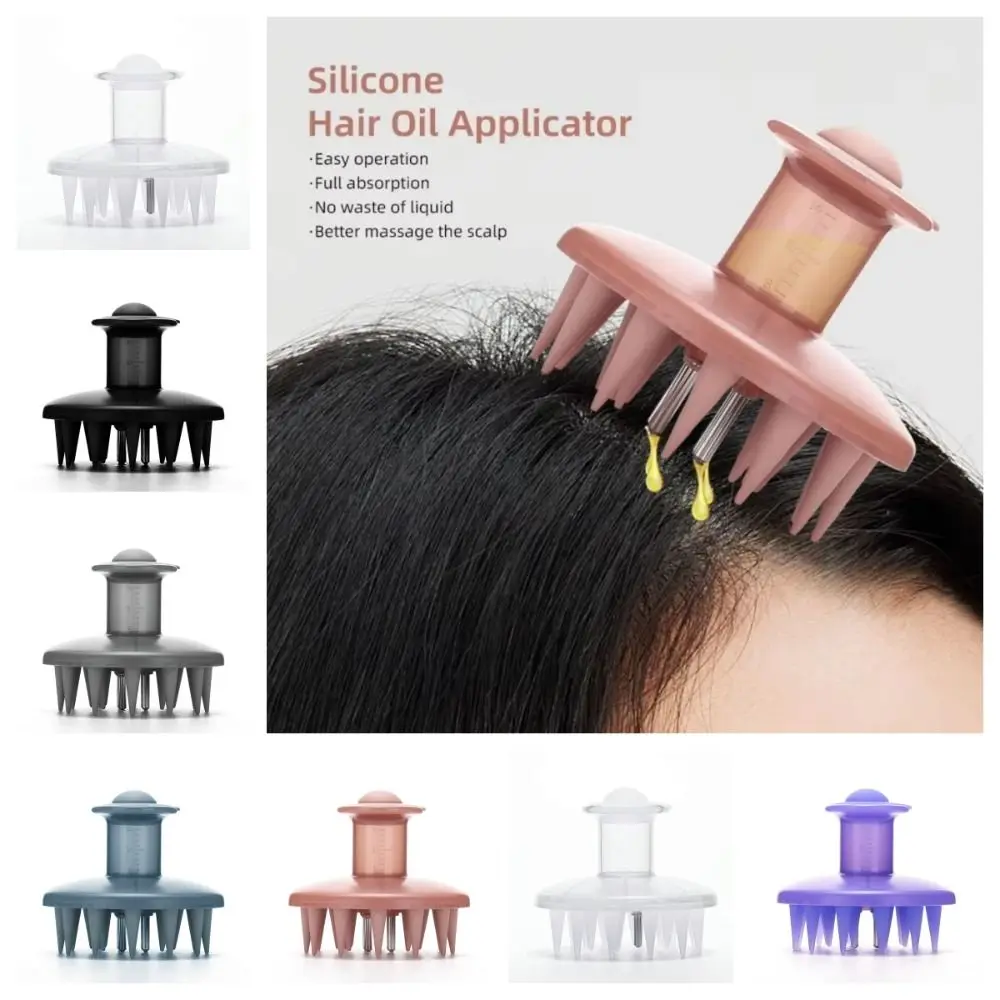 

New Silicone Comb Applicator Wide Tooth Head Massage Comb Hair Oil Dispenser Shampoo Brush Scalp Massager For Hair