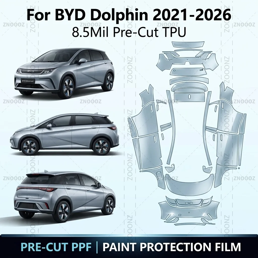 For BYD Dolphin 2021-2026 8.5Mil Pre-Cut TPU PPF Paint Protection Self Healing High Full Vehicle Glossy Clear Matte Black