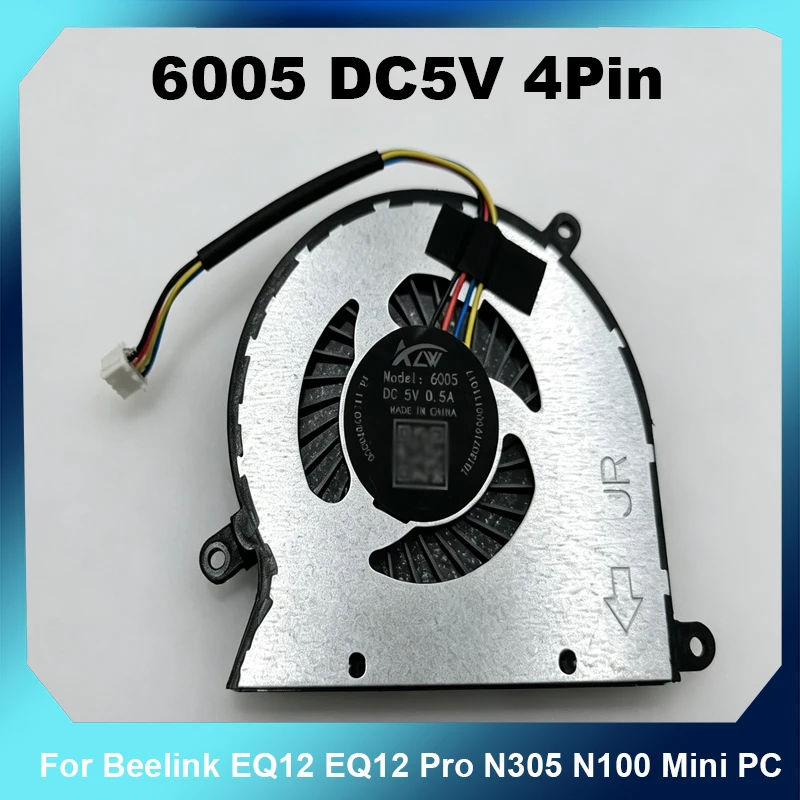 Ультратонкий вентилятор охлаждения 6005 DC5V 4Pin 60x60x5 мм для Beelink EQ12 EQ12 Pro N305 N100 Mini PC, замена кулера