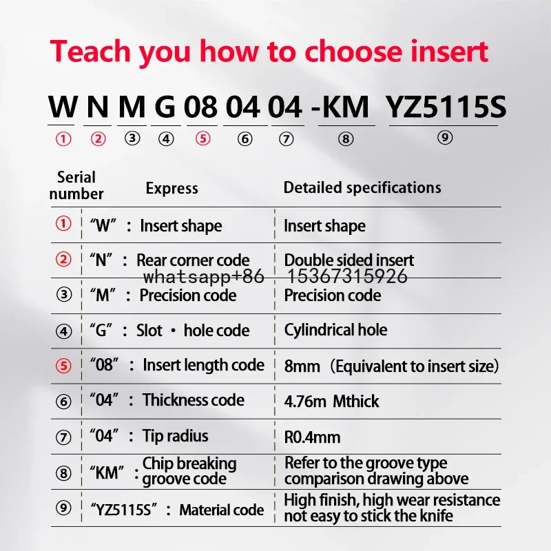 

Лезвие для токарного станка CNC WNMG080404 WNMG080408 WNMG080412 YZ5115 YZ5115s