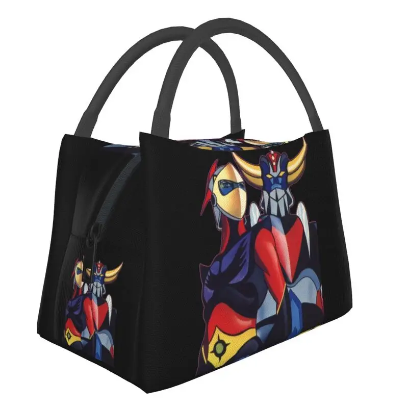 

Grendizer Goldrake UFO Robot Insulated Lunch Bags for Women Portable Anime Thermal Cooler Lunch Box Beach Camping Travel