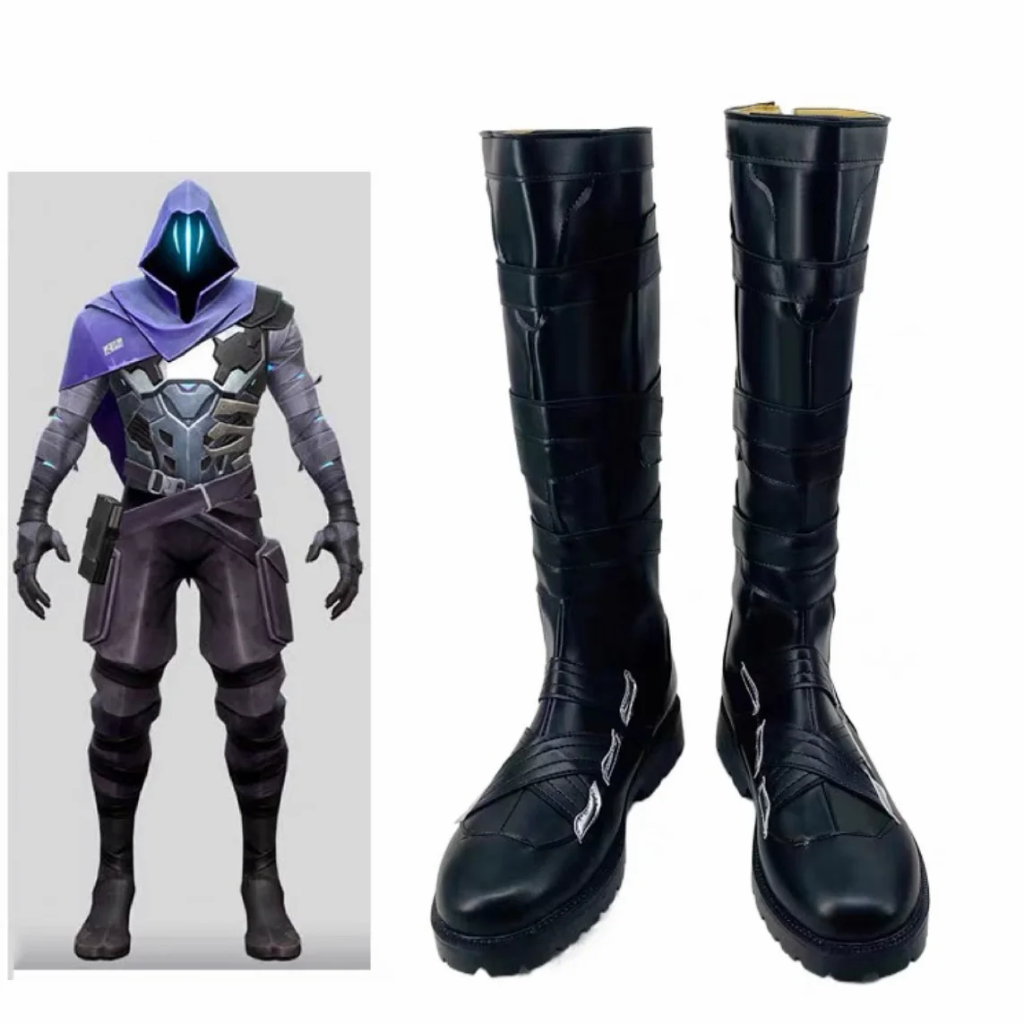 Game Valorant Cosplay Shoes Omen Cosplay Boots Combat Uniform Shoes Adult Men Roleplay Male Halloween Party Custom