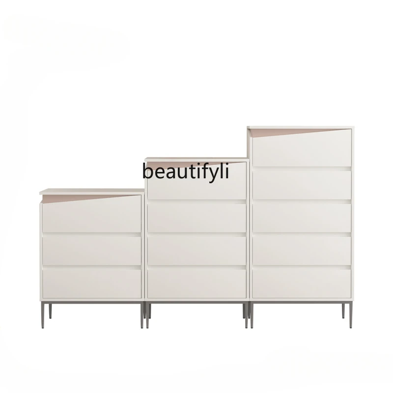 

Cream Style Chest of Drawers Light Luxury Italian Minimalist Bedroom Living Room Simple Modern Storage Storage furniture