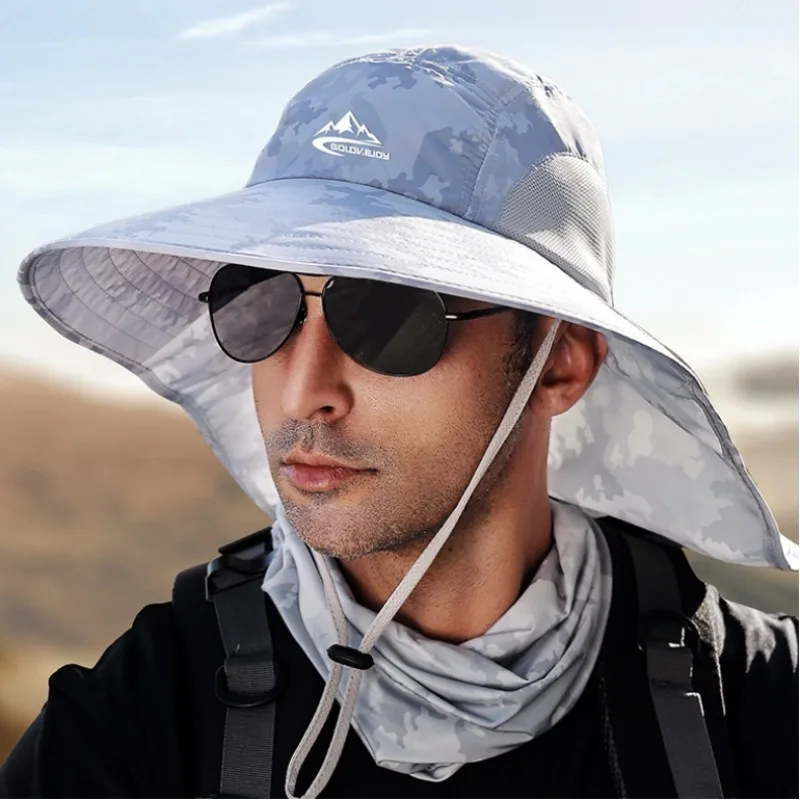 

SunGuard Explorer Hiking Hat UPF 50+ Men's Wide Brim Bucket Hat with Neck Flap Fish Hard Hat Trapper Hat