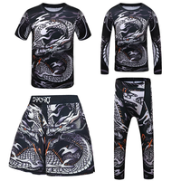 Snake Kids jiu jitsu MMA T-shirt+Pant Bjj Rashguard KickBoxing Set Boy Children Muay Thai Shorts MMA Clothing Compression Tights