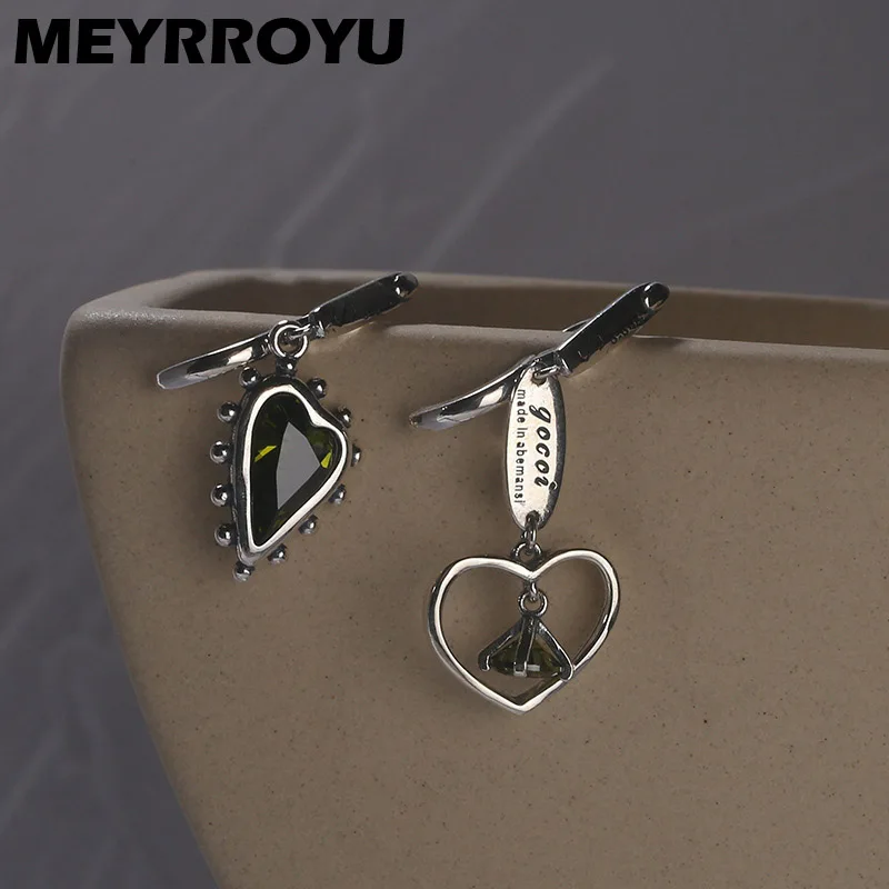 MEYRROYU Asymmetrical Love Letter Ear Buckle Dangle Earrings For Women Girl Vintage New Fashion Jewelry Friend Gift Party серьги