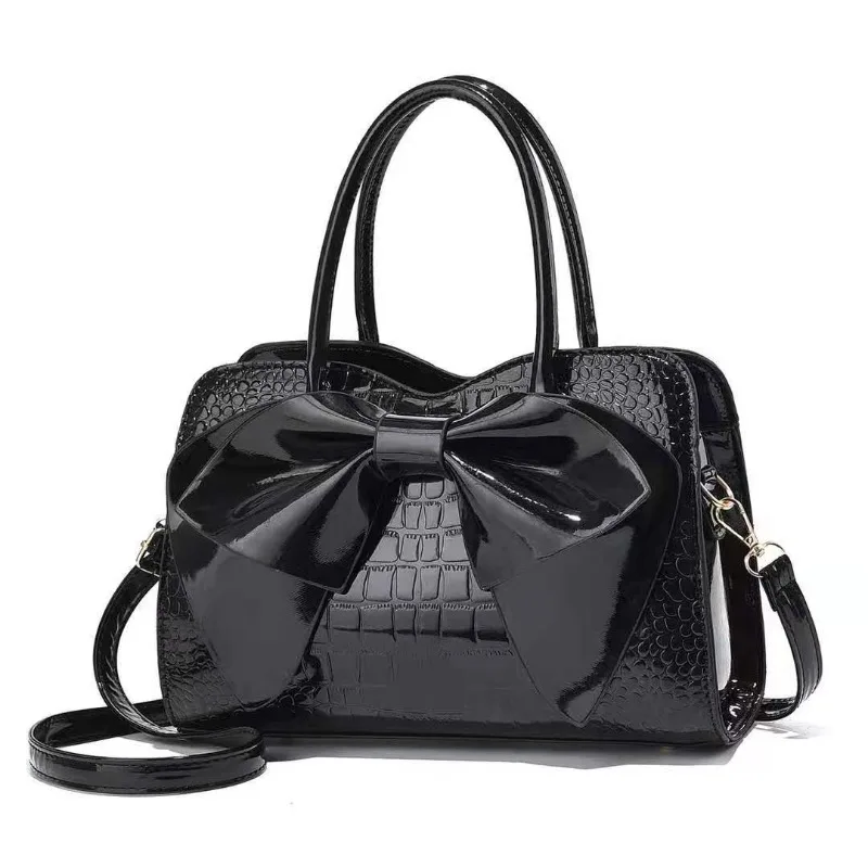 New Women's Bag Fashion Candy Color Bow Single Shoulder Diagonal Cross Handbag Simple and Versatile Women's Phone Storage Bag