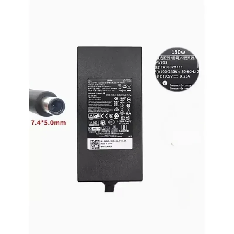 

너 Original Dell 180W AC Ładowarka do laptopa G5 G7 5587 5590 7588 7590 7790 LA180PM180 DA180PM111 Zasilacz do laptopa LA180PM180