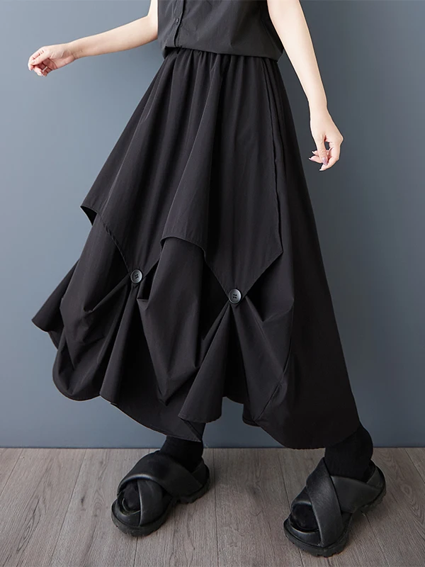 

Spring Summer Loose Wide Leg Skirt Pants f Body Skirts Korean Sle New Arrival Floral Print Versatile Drapey Midi Skirts