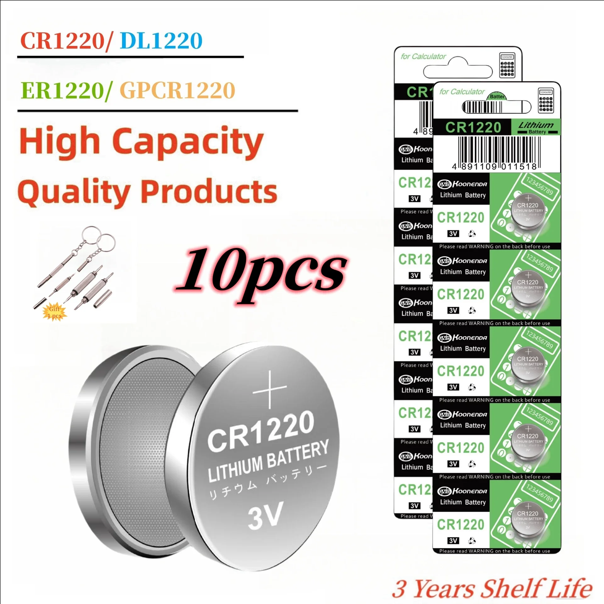 

2-10PCS CR1220 LM1220 BR1220 KCR1220 3V Lithium Battery For Toy Watch Scale Calculator Car Remote Control Mouse Button Coin Cell