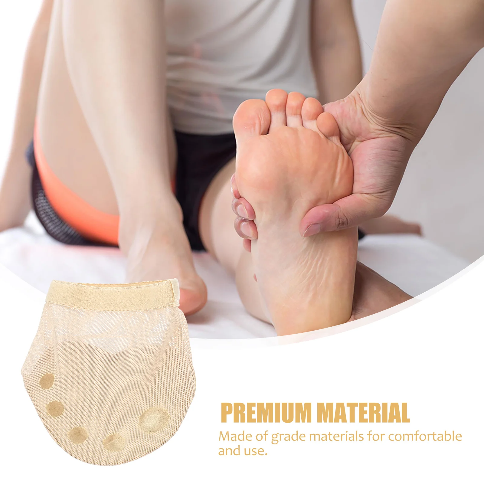 

1 Pair Five Holes Half Socks Forefoot Cushion Foot Protector Pads For Ballet Belly Dance Flexible Comfortable Size S Forefoot