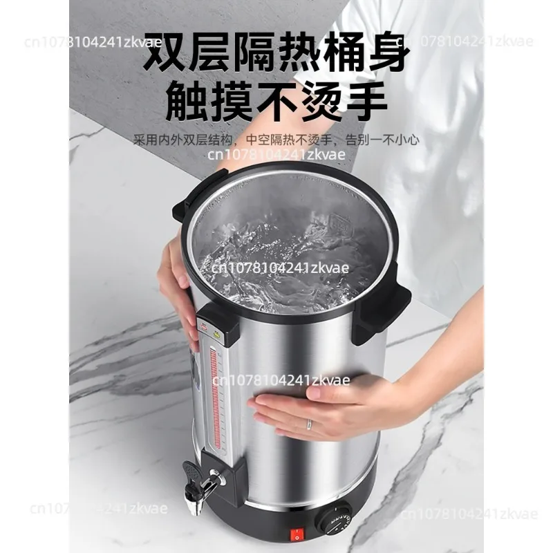 Large-Capacity 304 Stainless Steel 20L Hot Water Kettle for Bubble Tea Shops All-in-One Boiling and Insulated Kettle