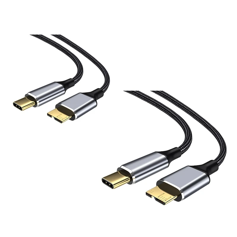 ABSJ-typec a Micro-USB 3,0 Cable 5Gbps 5A Cable de carga rápida para disco duro Cable conector Typec a Micro-B