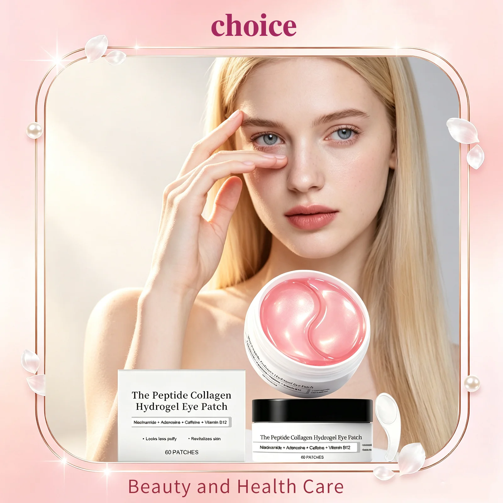 Collagen Hydrogel Eye Patch Peptide Niacinamide Eye Mask Reduce Wrinkles Dark Circles Eye Bag Firming Mild Hydrating Gel Eye Pad