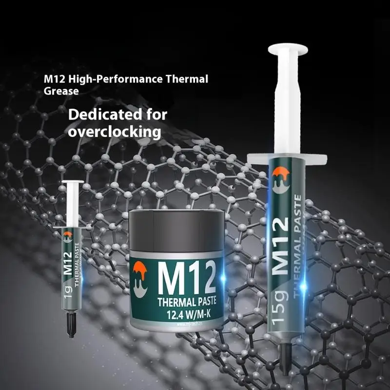 1Pcs 12.4W/M-k Performance Thermal Conductive Grease M12 Thermal Paste For Cpu Cooler/ventilador/GPU/PS5/Laptop/Game PC