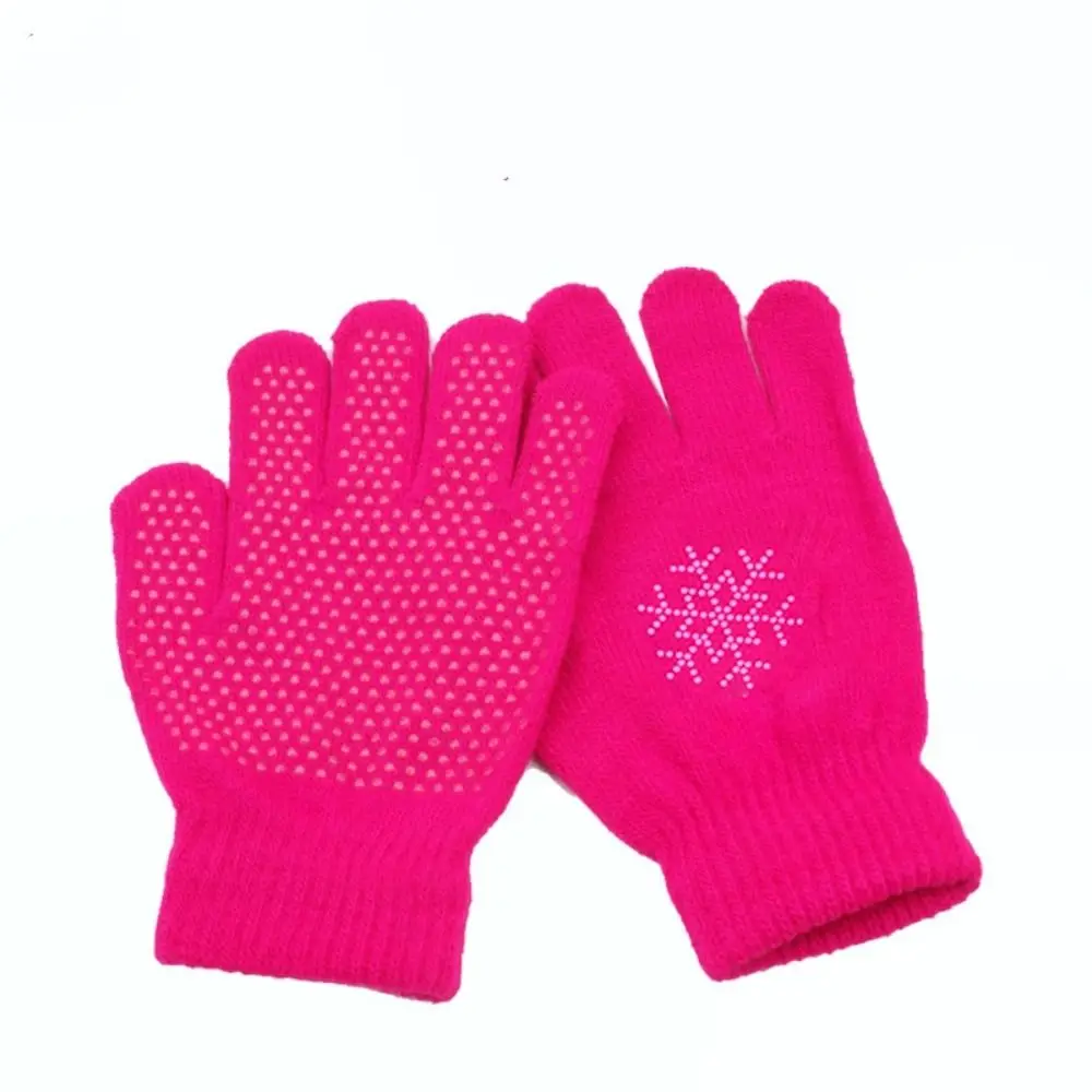 Guanti da pattinaggio antiscivolo Protezione del palmo Guanti da pattinaggio di figura caldi invernali in cotone con gel Guanti da pattinaggio per bambini per esercitarsi