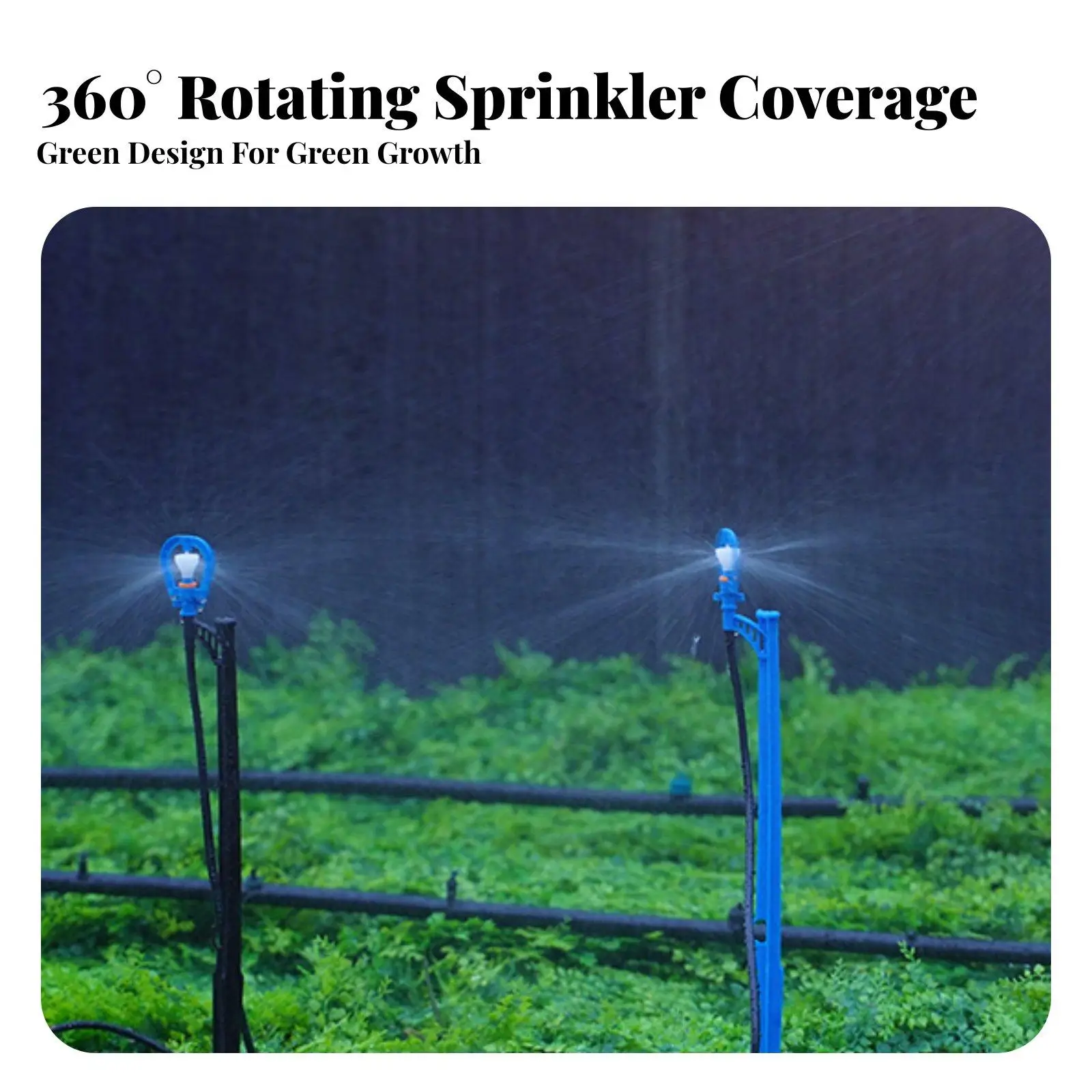 360 Degree Rotating Sprinkler Head for Garden Irrigation System with Rain Like Shower for Lawn Watering and Greenhouse Use