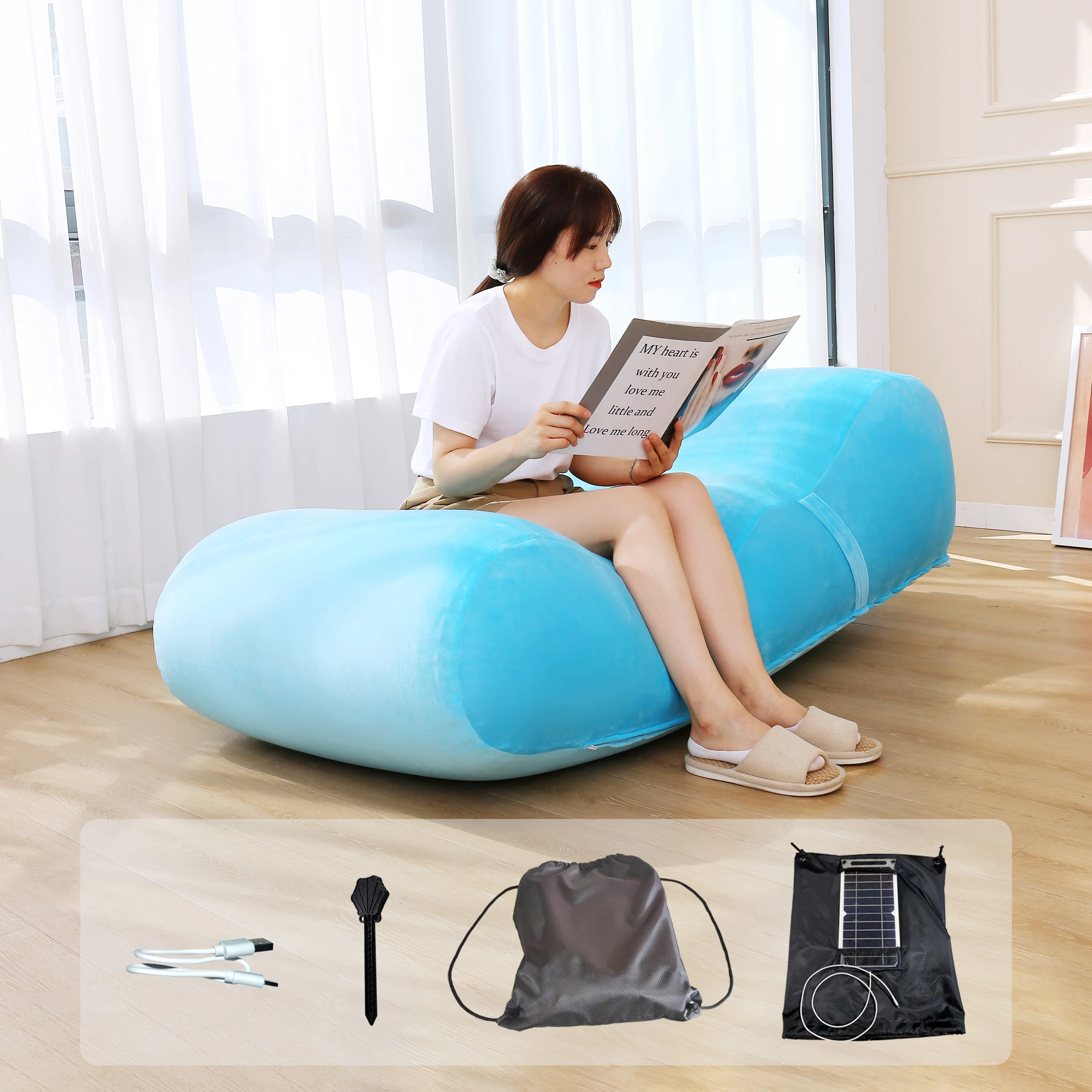 

Air Beanbag Sofa Auto Inflaing Relax Beanbags Outdoor Inflatable Bean Bag Bed Waterproof Sofa