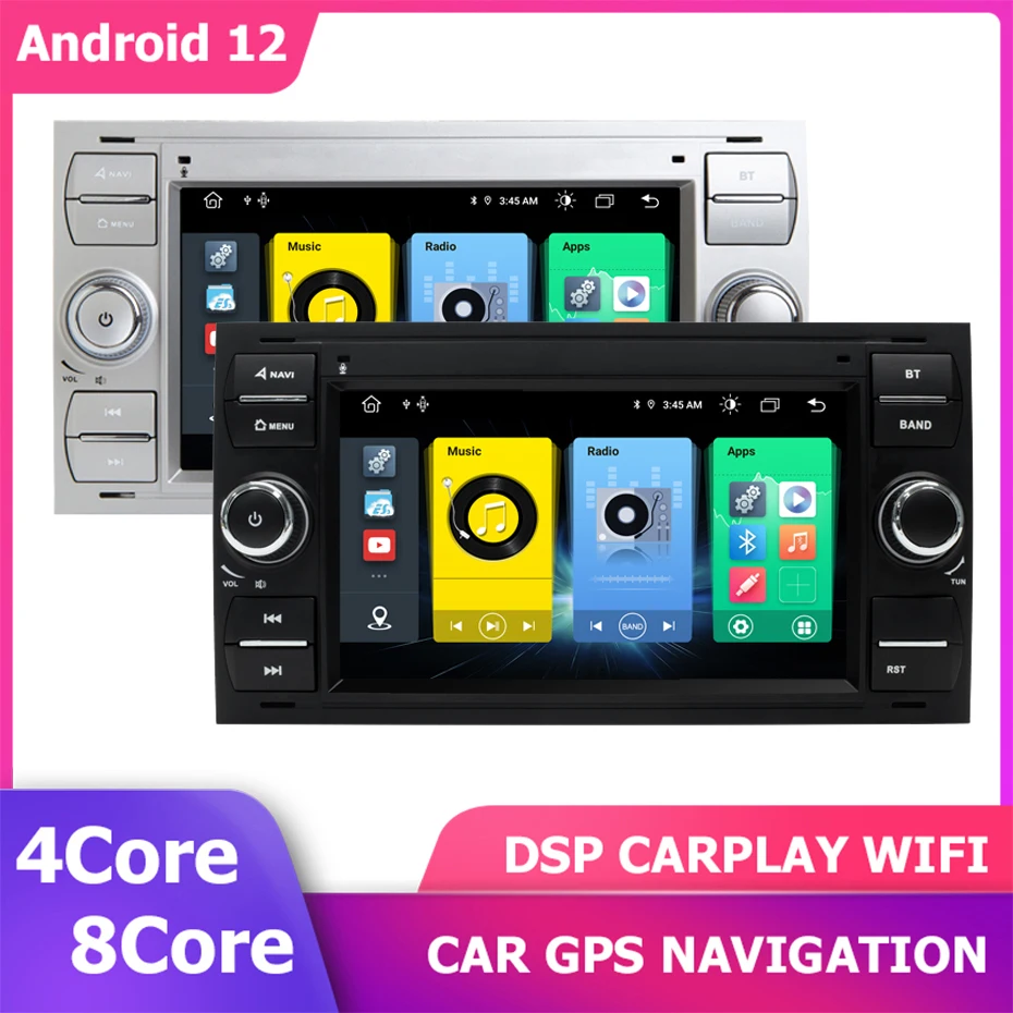 

7''Car GPS Android Player For Ford Focus Transit S-max C-MAX Galaxy Fiesta Kuga Carplay 2Din Auto Radio Stereo Multimedia 6+128G