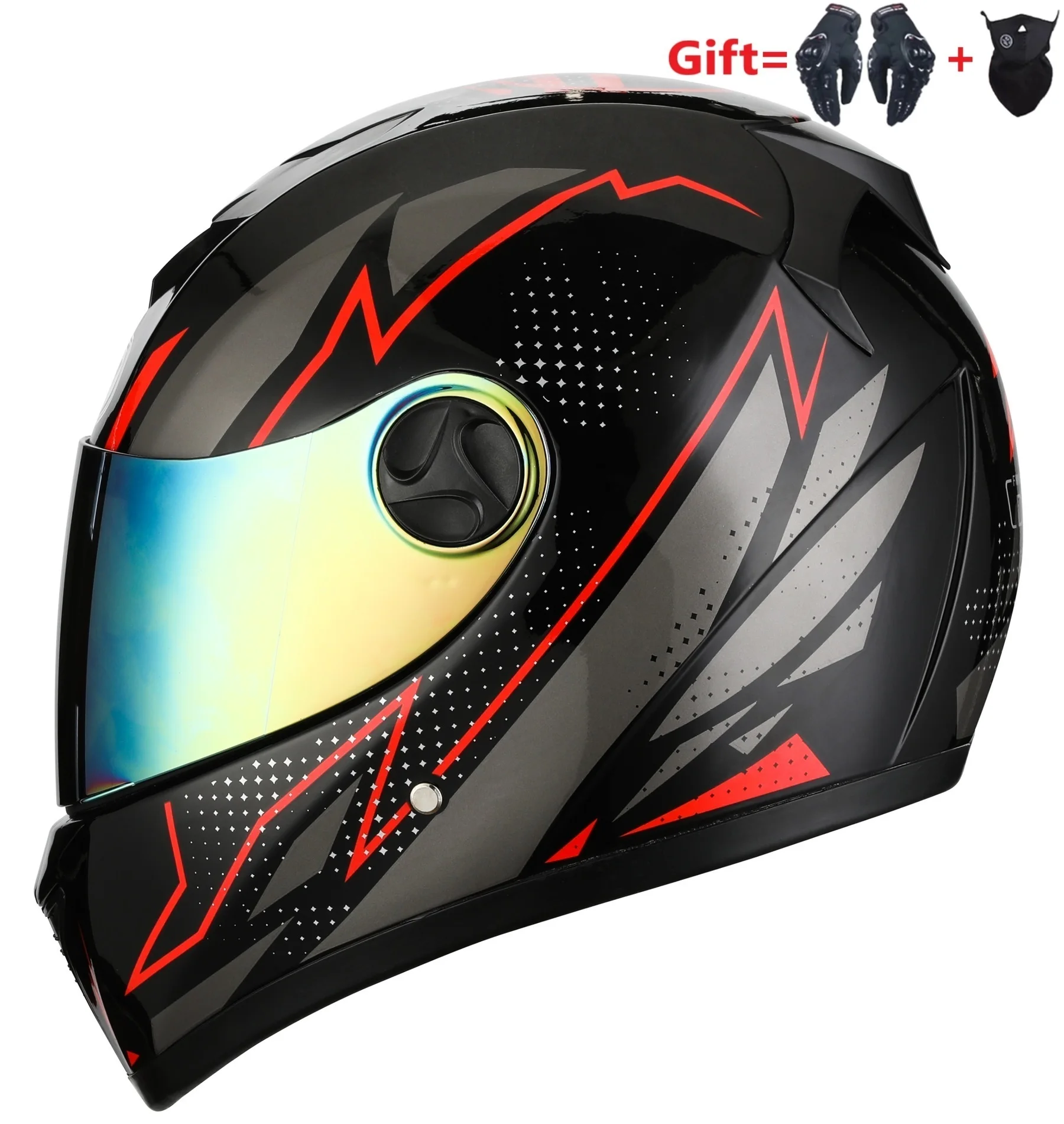 Free Shipping  Full Face Motorcycle 2 Gifts Helmet Dual Lens Motocross Helmet Motorbike Helmet Double Visors