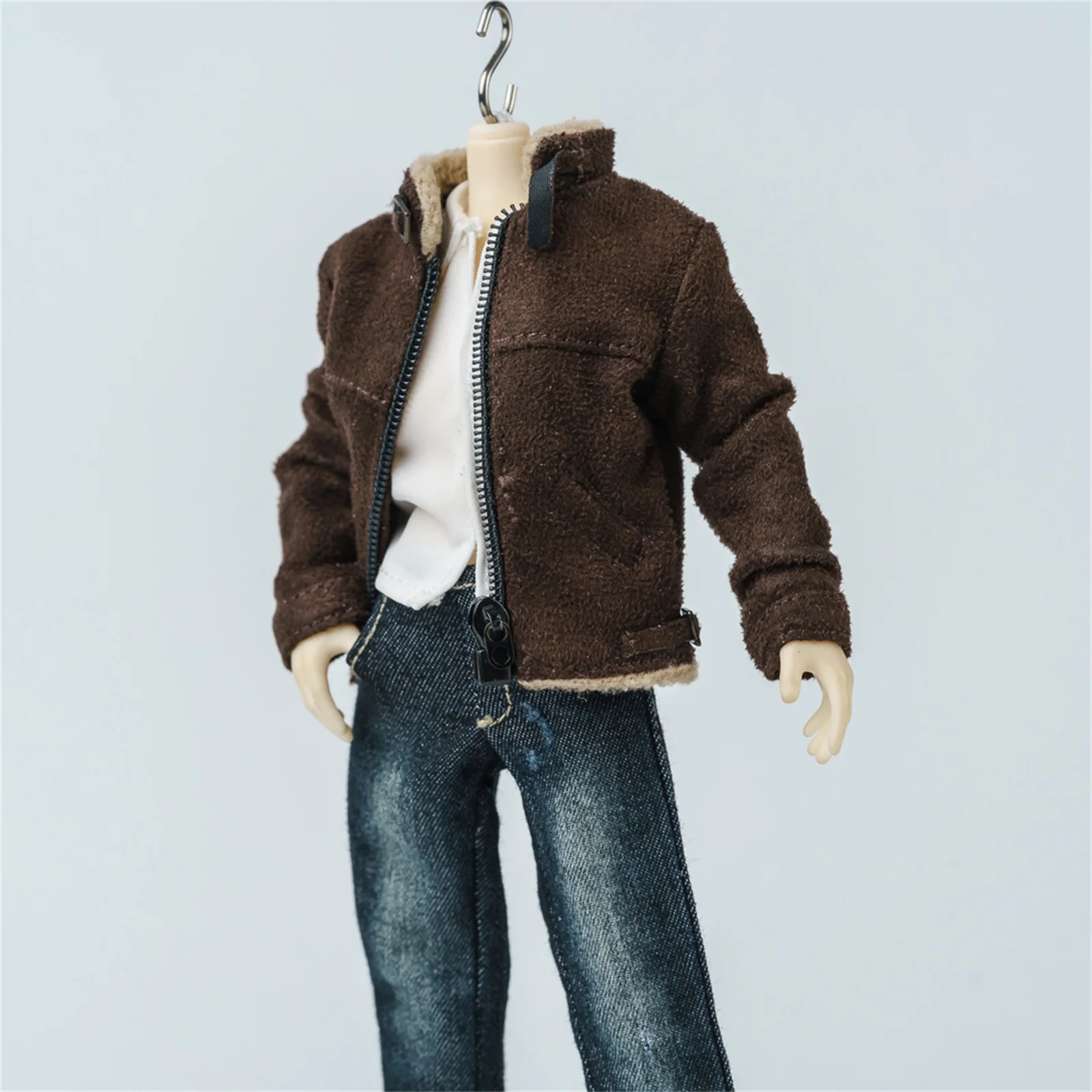 Lungo Frangivento Scala 1/12 Cappotto corto Colletto Giacca Abiti Maschili per 6 '' Anime Jiao Doll Solider Action Figure Personalizza