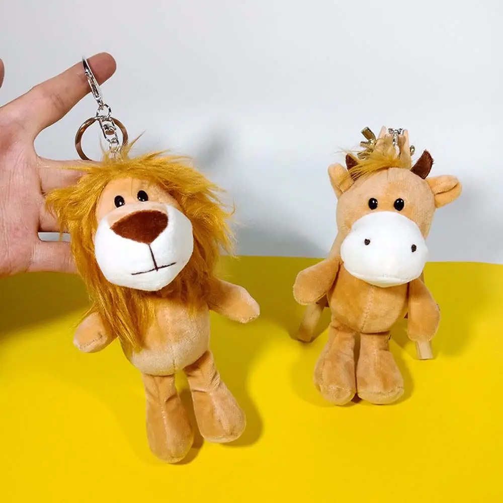 

Kids Toy Cartoon Giraffe Lion Key Chain Elephant Ornament Stuffed Toys Plush Keychain Plush Dolls Animal Plush Toy