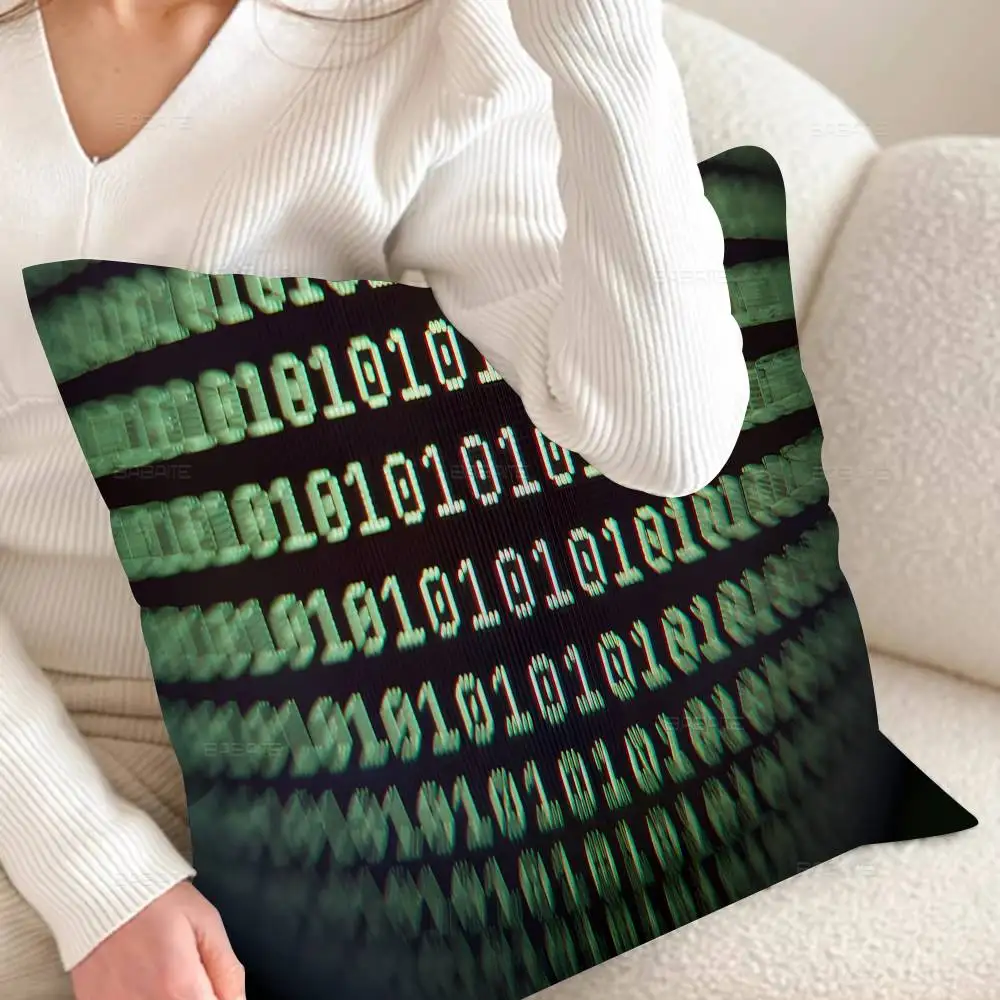 Binary Code The Matrix Program Chart Game Film Kissenbezug Zoll Farmhouse Decor Dekokissenbezüge für Couch-Dekorationen – Detail 10