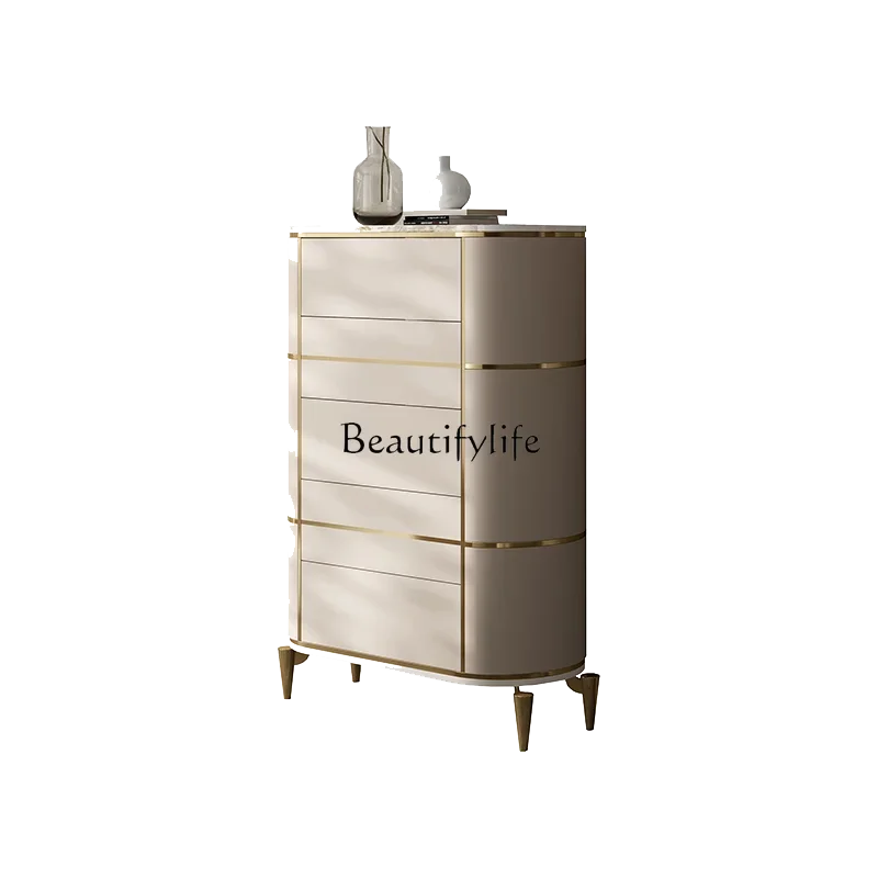 

*Modern Minimalist Home Storage Affordable Luxury Style Living Room Entrance Cabinet Entrance Home Use Curio Cabinet Stone Plate