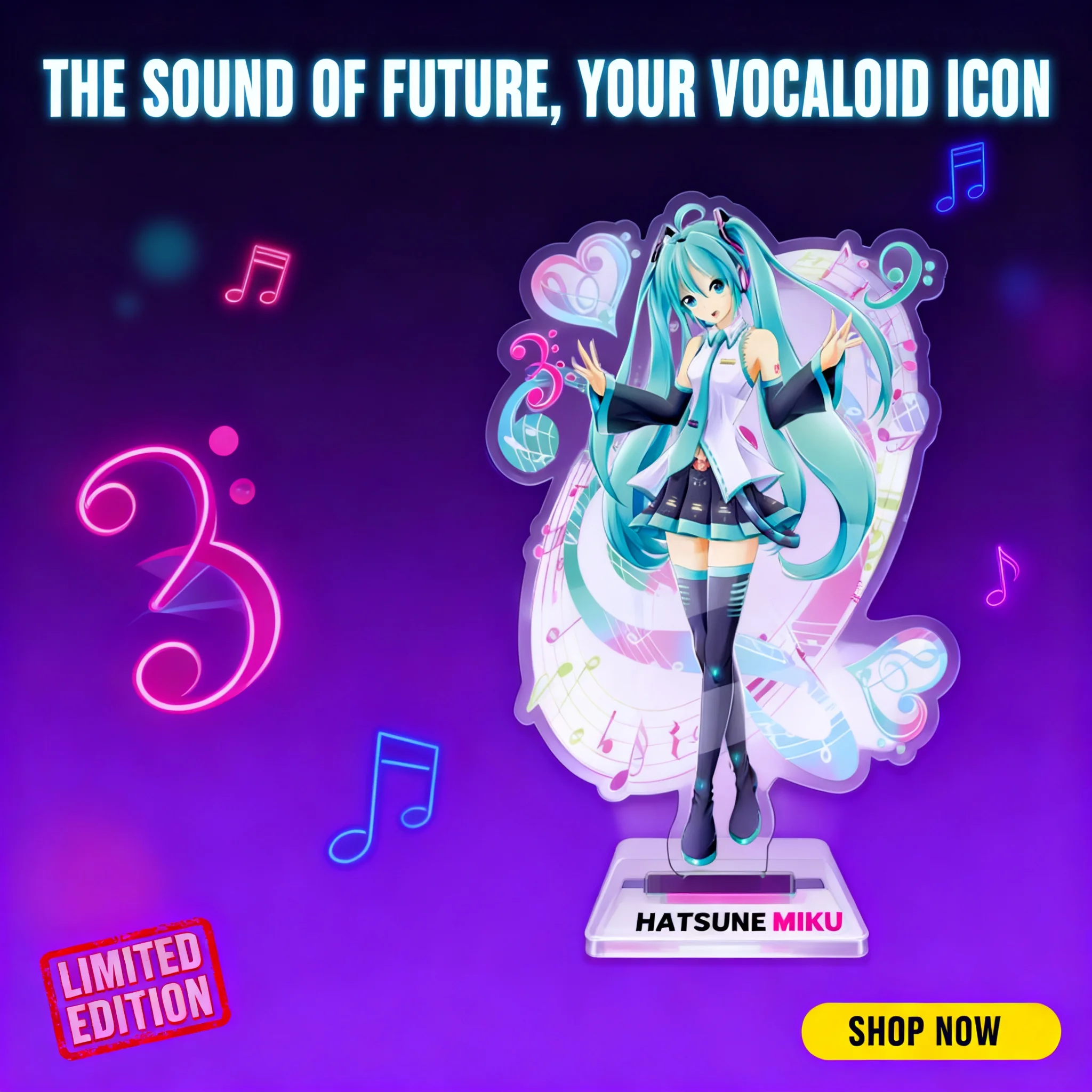 

Miku Hatsune Big Standee 15cm Acrylic Anime Figure Double Sided Illustration Luo Tianyi Vocaloid Collectible Merchandise