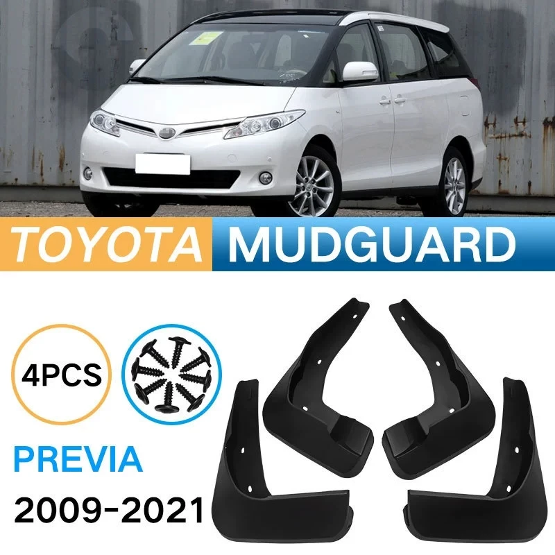 4PCS Front Rear Wheel Mudguards For Toyota Overlord Previa 2009-2011 Sedan Touring Splash Guards Fender Mud Flaps Accessories