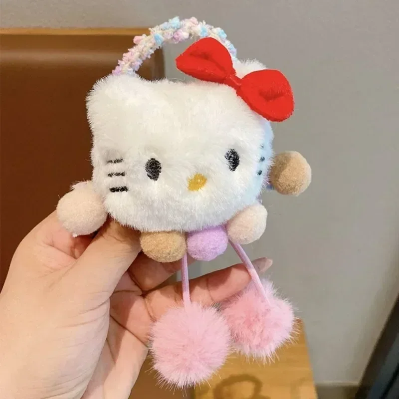 Sanrio Hello Kitty ตุ๊กตาเชือกผมน่ารักอะนิเมะการ์ตูน My Melody Kuromi Cinnamoroll อุปกรณ์เสริมผม Kawaii สาวเด็กของขวัญ