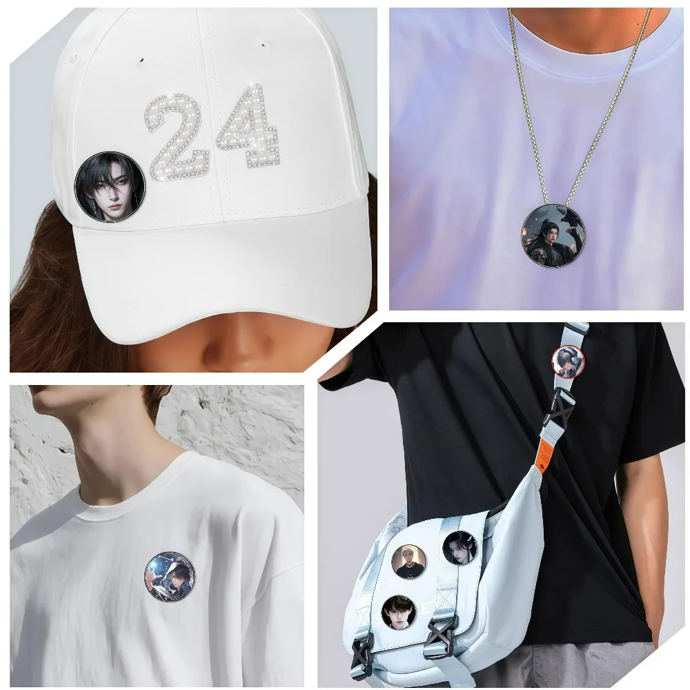 Pixel Digital Badge Anime Pin with Audio, Electronic Smart E-Badge for Video with Sound,Touch Screen Photo Display for Backpacks view 5