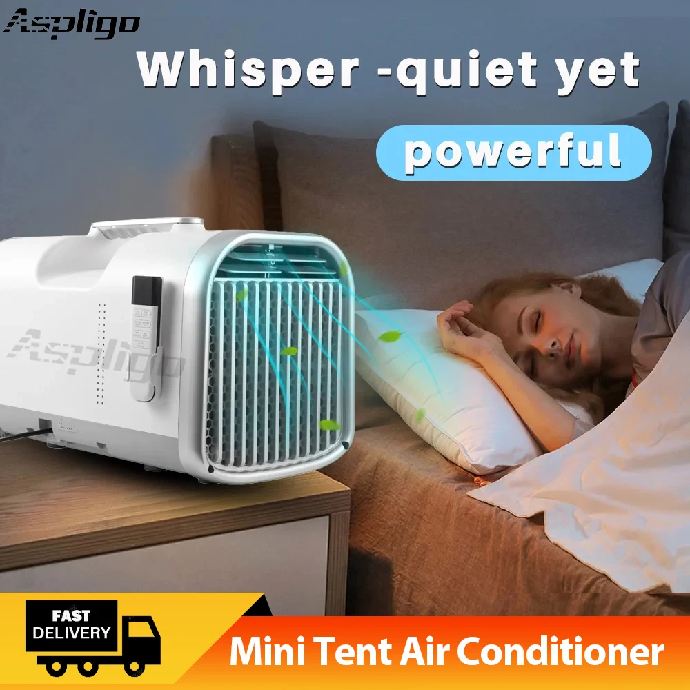 Aspligo 220V Mini Tent Air Conditioning Fast Cooling Energy Saving Camping Air Conditioner For Outdoor Travel Picnic Work Rest