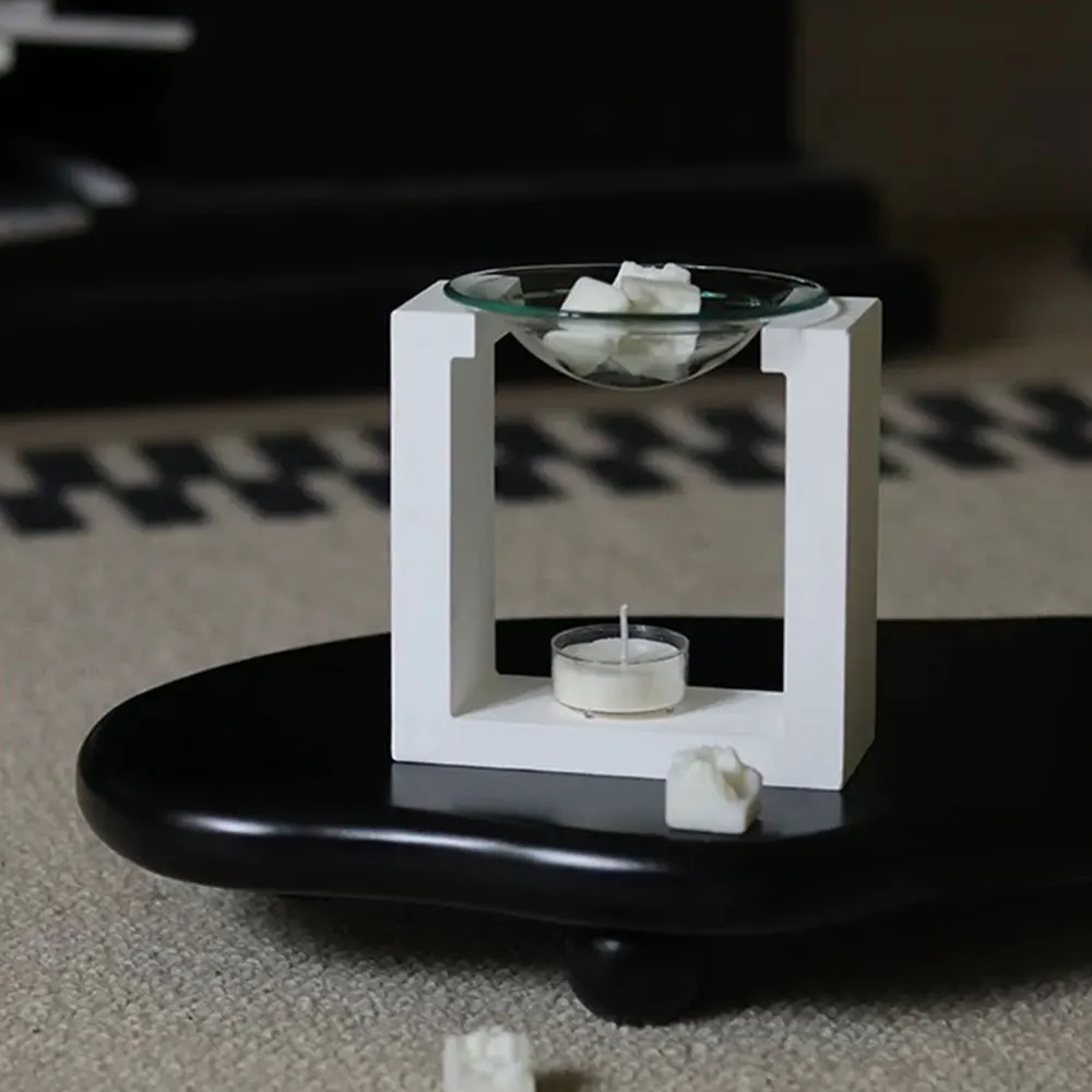Square Essential Oil Candle Holder Silicone Mold DIY Gypsum Concrete Aroma Furnace Wax Melting Furnace Diffuser Bracket Mould