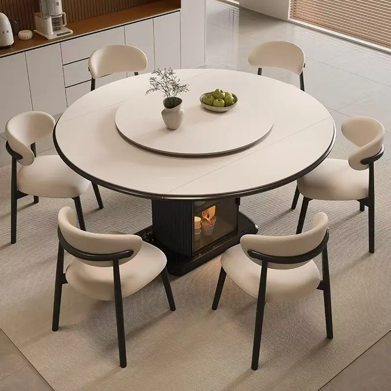 &c Modern Minimalist Extendable Folding Dining Table Light Luxury Storage for Home Hotels Sintered Stone for Small Apartments