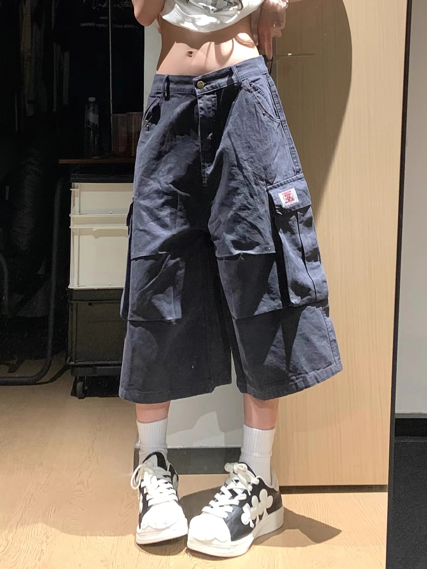 

plus Size American Retro Workwear Denim Pants Women Summer Loose Straight Leg Wide Leg Pants Trendy High Waist Street Style