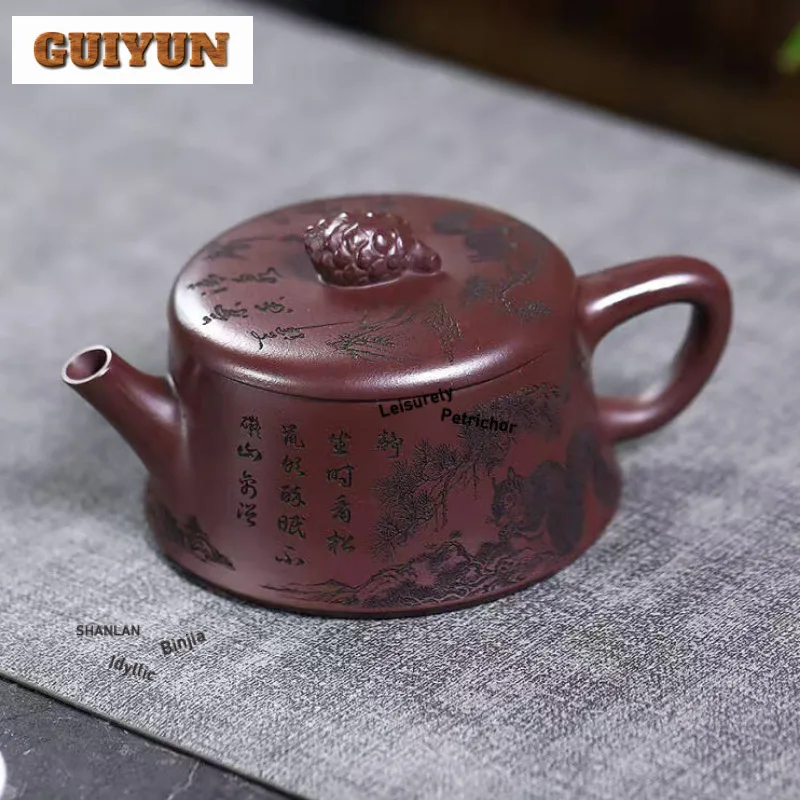 

300ml Creative Yixing Purple Clay Teapots Handmade Pot Raw Ore Purple Mud Kettle With Infuser Chinese Zisha Tea Set Collection