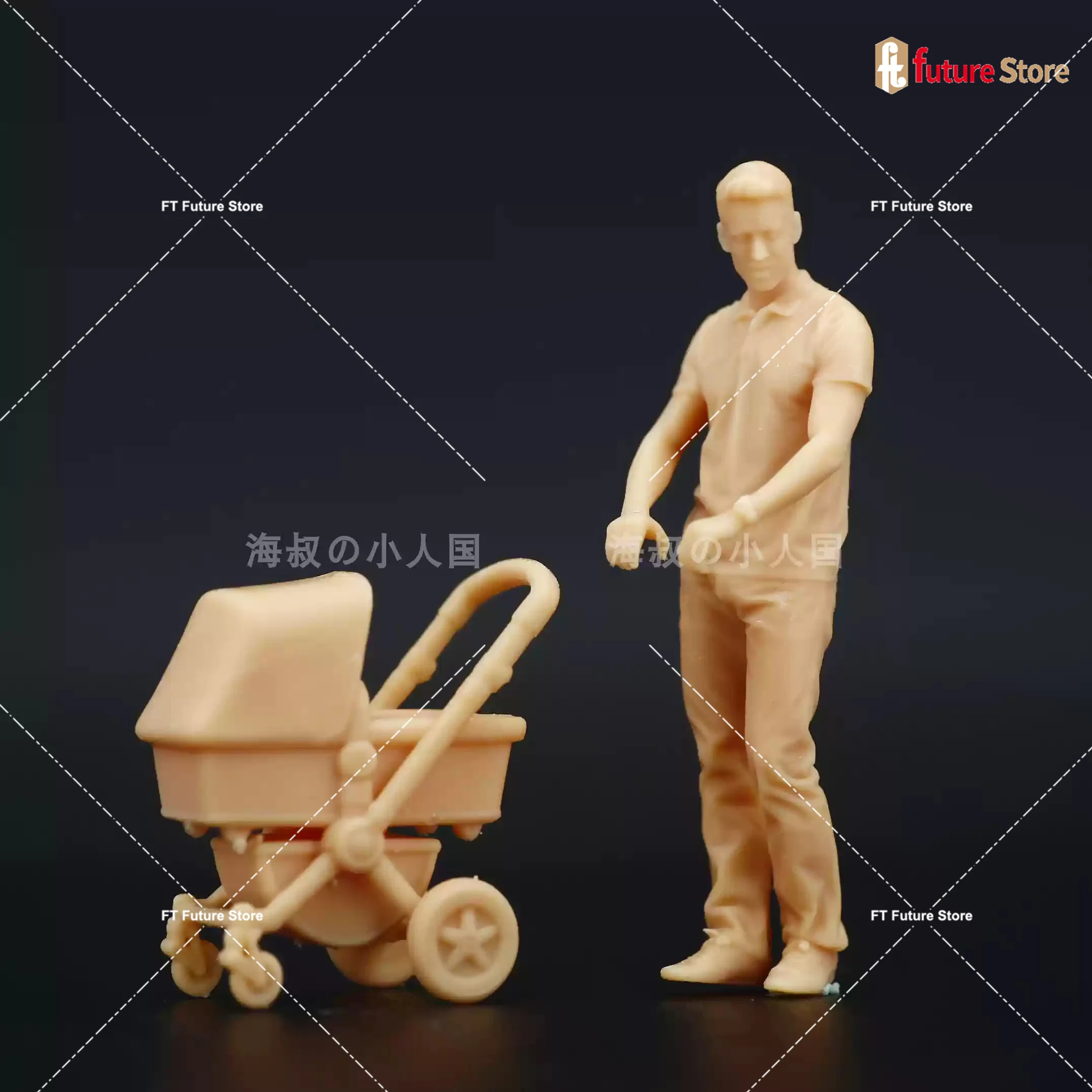 1/64 1/43 Spouse Crianças Brinquedo Carro de Bebê Figura Miniaturas Diorama Criativo Mini Boneca Cena Adereços Estatueta Modelo Artesanato Decoração