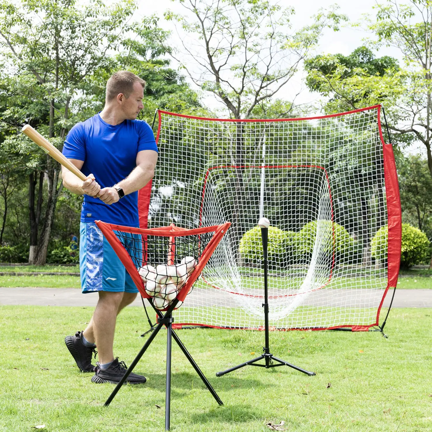 

Сборщик бейсбольного мяча, легкая портативная сетка для сбора мячей, полиэстер, легкая бейсбольная тренировка, ватин, ударинг, удар