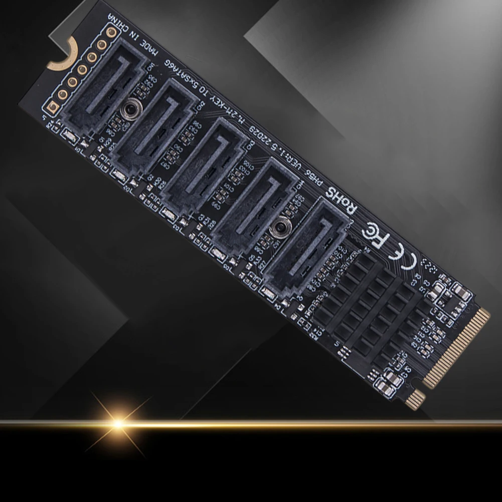 

Адаптер M.2 на SATA 3.0, карта-расширитель M.2 MKEY PCI-E, 5/6-портовая карта расширения, конвертер NVME на SATA, 6 Гбит/с, поддержка функции PM