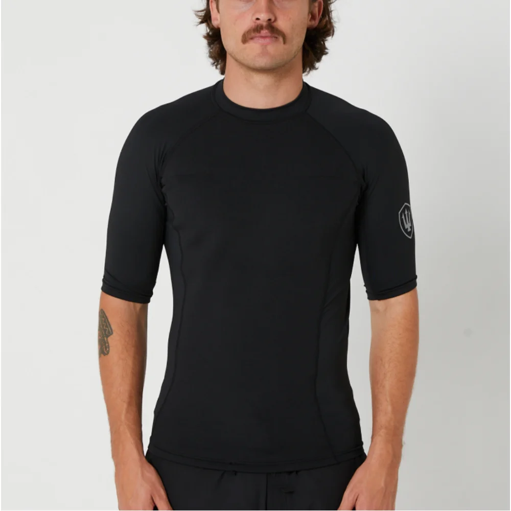 Summer Men\'s Rash Guards Shorts Sleeve Surfing Shirts Quick Dry Polyester Swimwear Keep Warm UV Sun Protective Swim Beach Tee