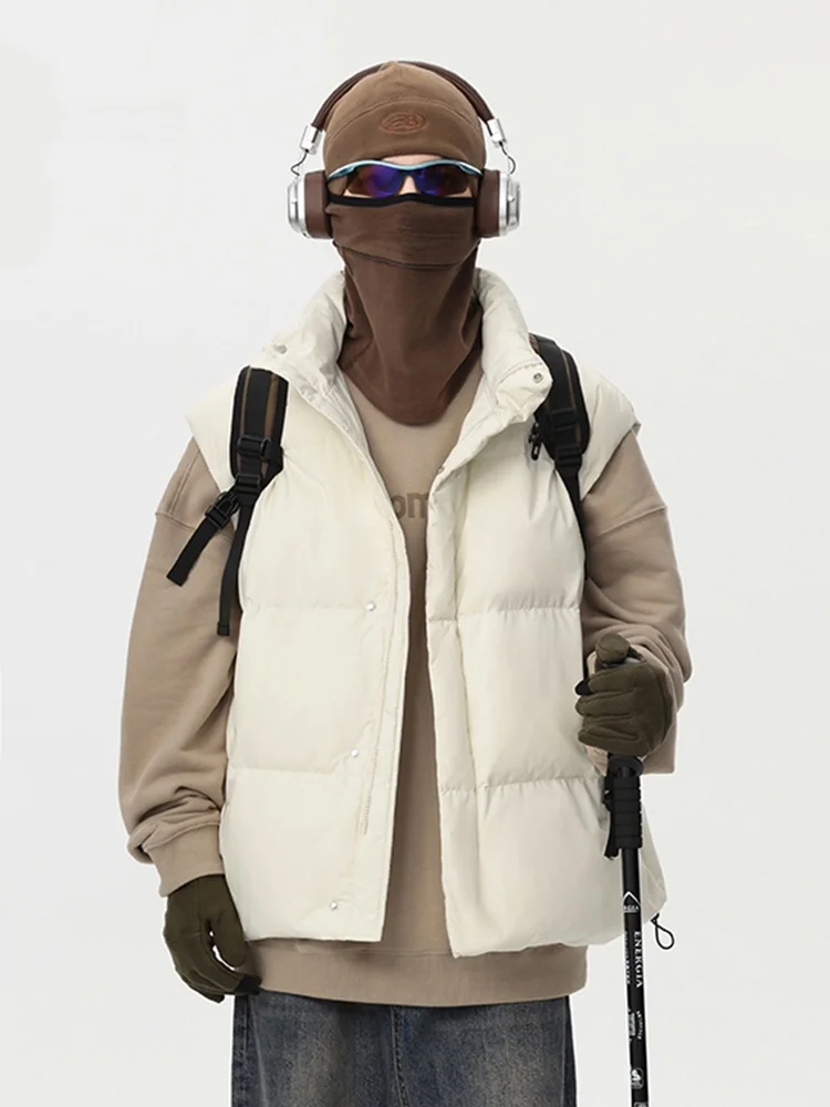 

Мужской пуховый жилет 90% белый пух, теплая верхняя одежда, стильный, высококачественный, зимний, модный, повседневный, для молодежи