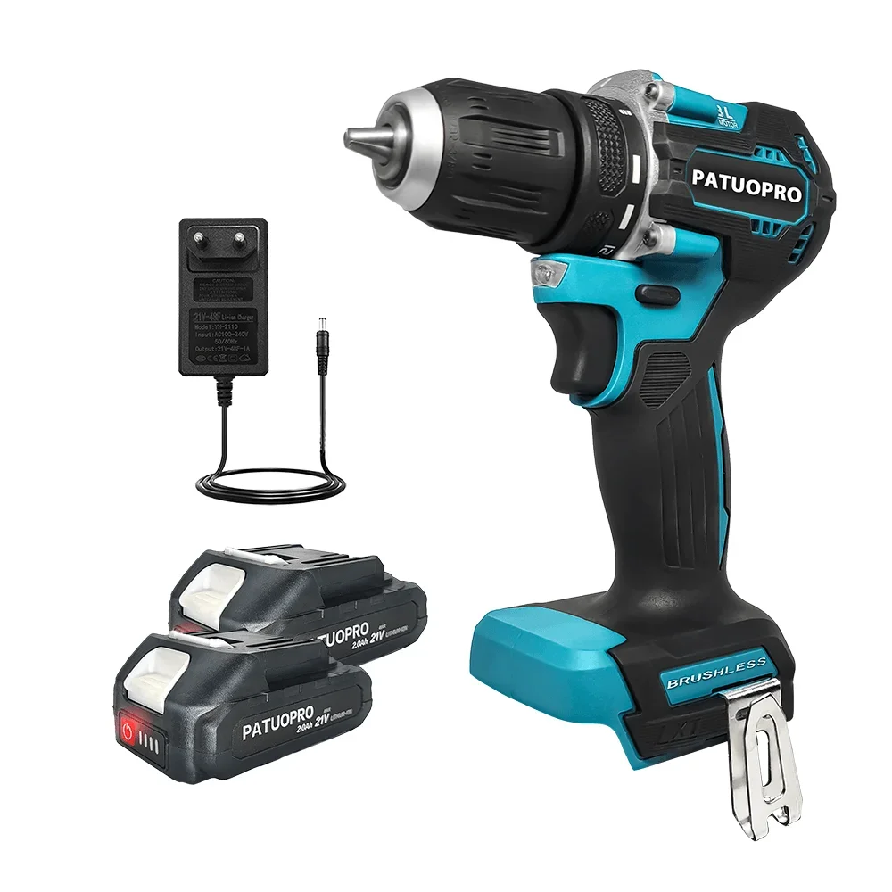 Torque 10 mm sem Escova sem Fio Furadeira Elétrica Recarregável Portátil Furadeira Driver Ferramenta Elétrica para Makita 18v Bateria 21 +