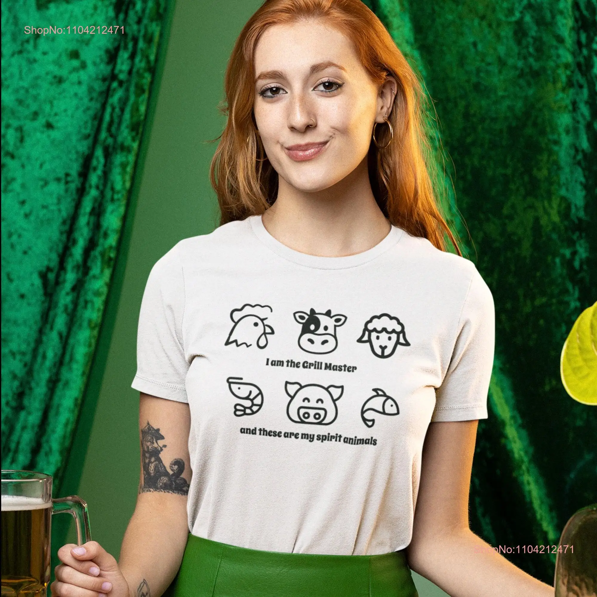 I am the Grill Master and These are My Spirit Animals Barbecue T Shirt BBQ Grilling Cooking Funny Animal Chef