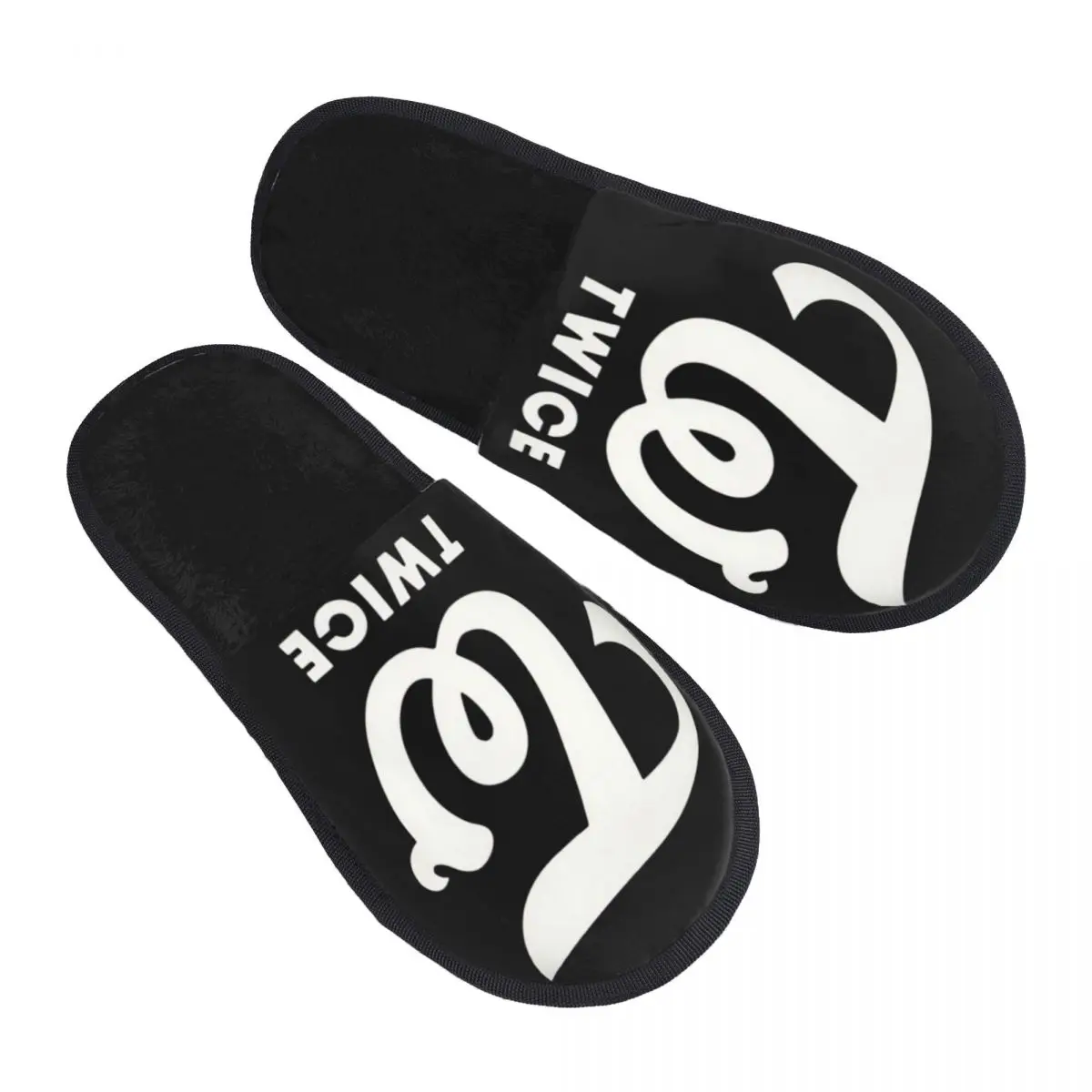 Custom Kpop 2-Logo Memory Foam Chinelos para Mulheres, Confortável Casa Quente Chinelos