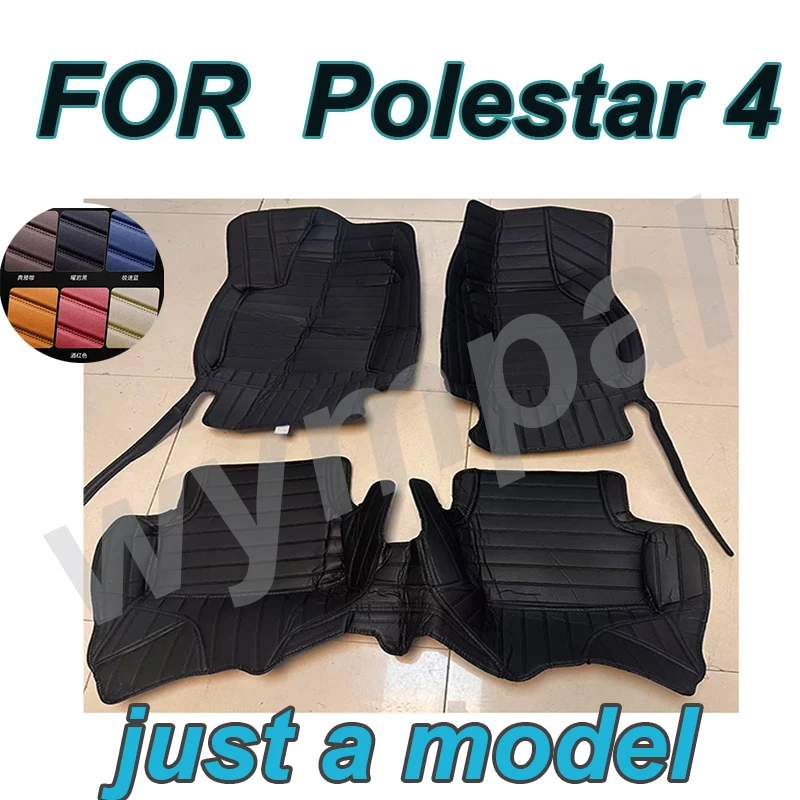 

LUXURY Car Floor Mats For Polestar 4 2024 2025 2026 2027 Leather Luxury Mat Rugs Carpet Full Set Auto Interior Part Accessories