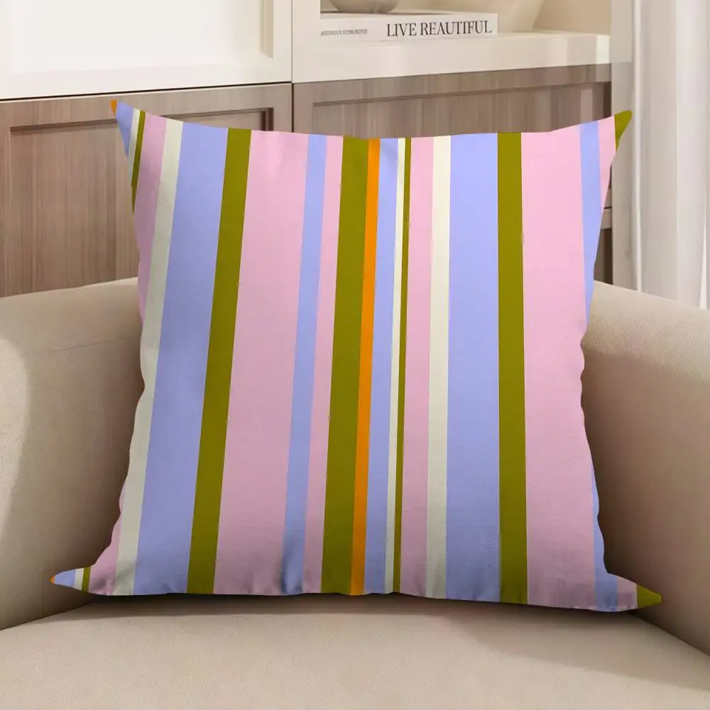

Color Stripes Personalized Pillow Dust Cover Bedroom Kids Party Decoration Pillowcase Birthday Children Gift
