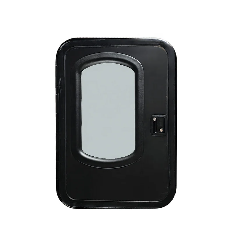 Black Color Four Round Corner 620*900mm Small Size Entry Door For RV Camper Trailer Truck Trailer Teardrop Trailer