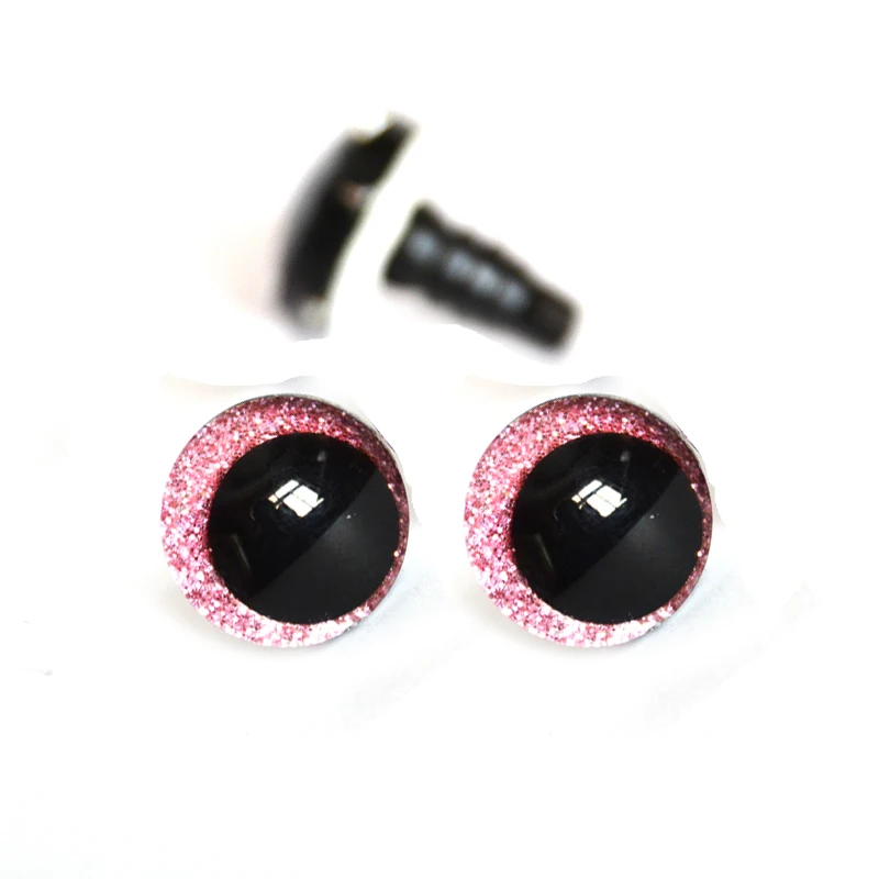 20 Stück 12 mm, 14 mm, 16 mm, 18 mm, 20 mm, 25 mm, runde Cartoon-Glitzer-Spielzeug-Sicherheitsaugen, Puppen-Schüleraugen mit Unterlegscheibe für handbemalte Augen